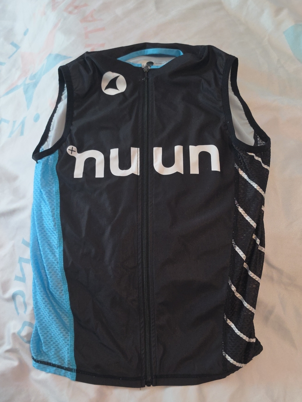 Pact Black and Light Blue Women's Zip Front Athletic Top